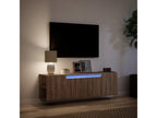 Meuble TV mural avec Ventoriqères LED chêne marron 135x31x39.5 cm EDDU62401