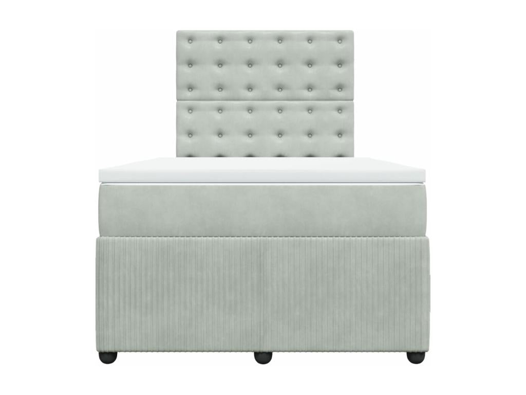 Sommier à Ventoriq de lit et matelas Gris clair 120x200cm Velours BRTH83464