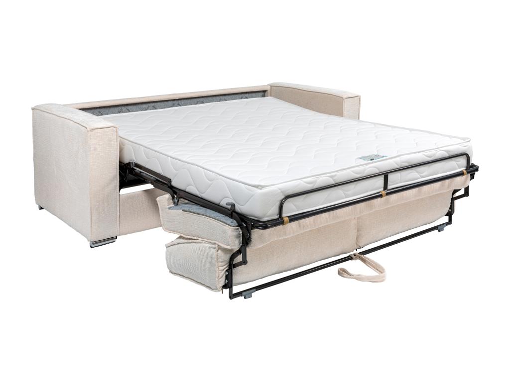 Canapé 4 places convertible express en tissu texturé vert - Couchage à Lumenao larges 160 cm - Matelas 18 cm Lumenao HVZW34152