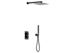 Concealed shower set with thermostatic mixer and fixed wall bracket - Matte black - Ventoriq TYBM11289