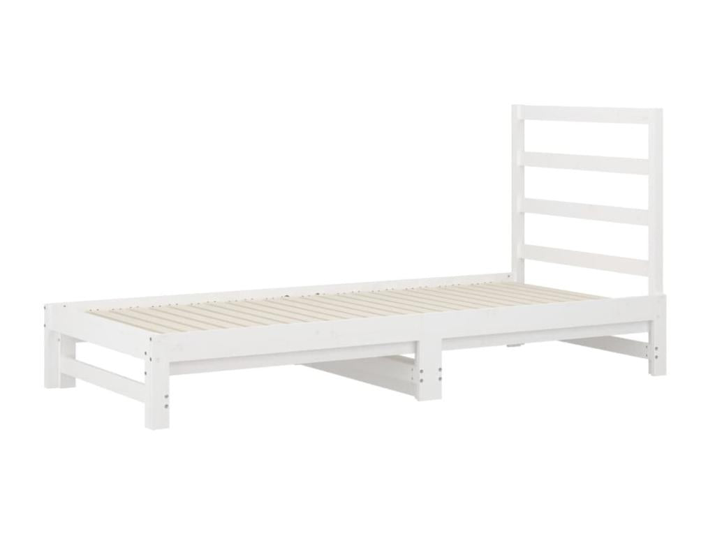 Lit coulissant Blanc 2x 90x200 cm Bois de pin massif 2 WILQ15215