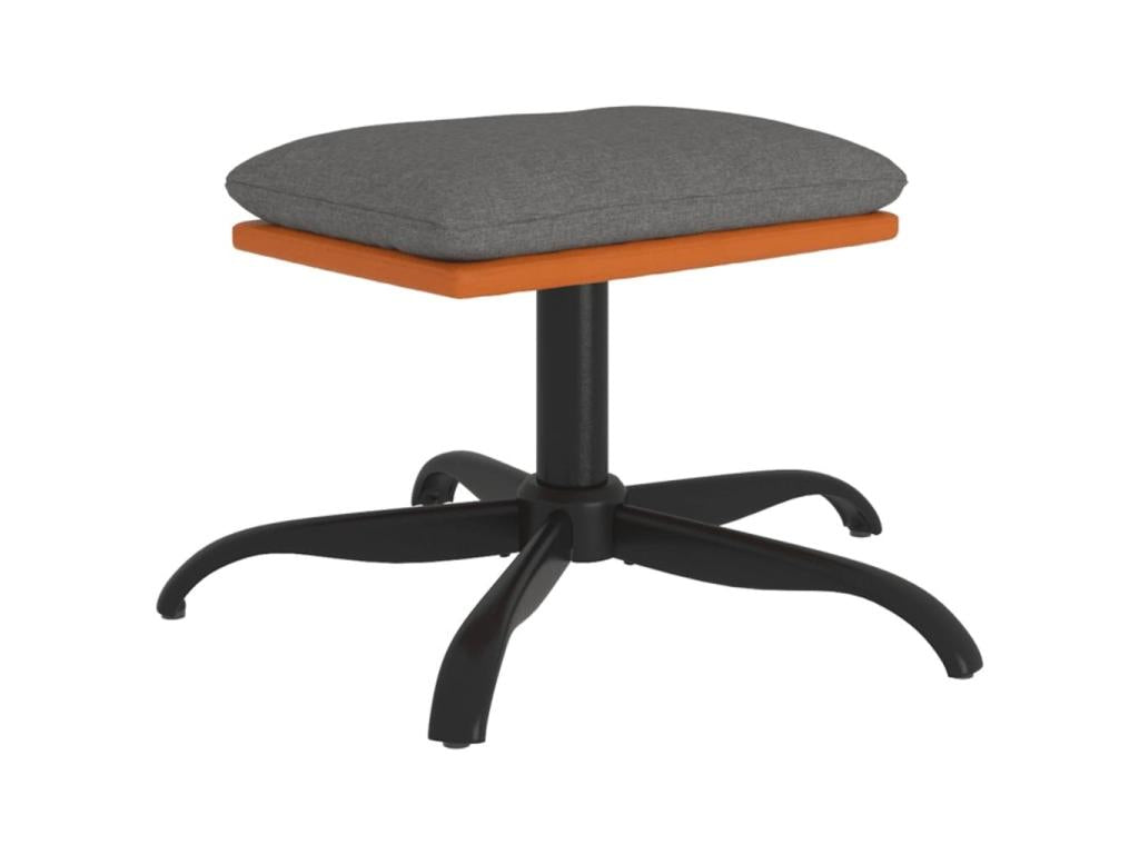 Light Grey Footrest 60x60x39 Fabric and Faux Leather YUMD15624