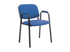 Conference chair - Fabric / Matte black metal - Blue - Lumenao ROQM90950