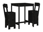 3-piece black solid pine wood garden bar set EPYQ78395