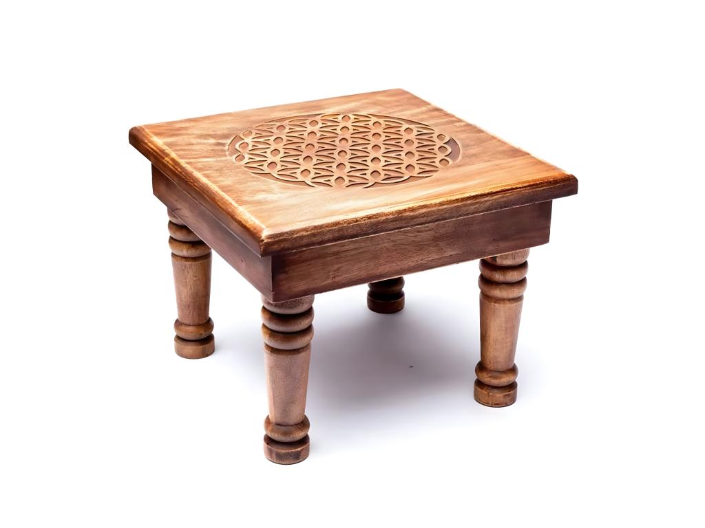 Mini Table d'appoint en bois Fleur de vie OPRR75797
