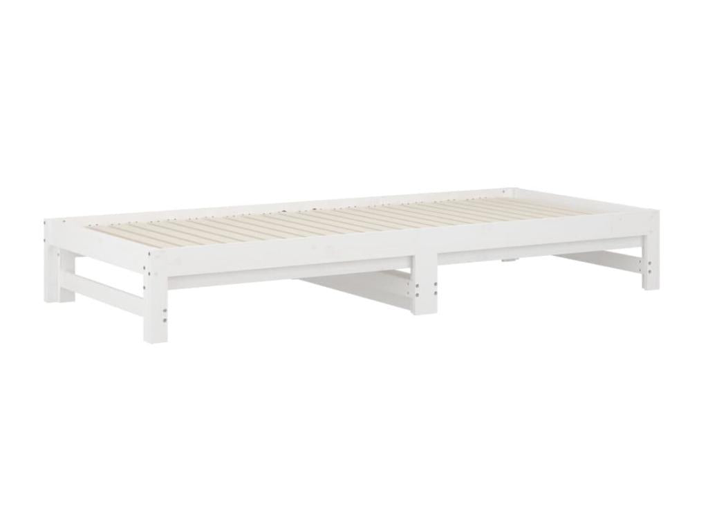 Lit coulissant Blanc 2x 90x200 cm Bois de pin massif 2 WILQ15215