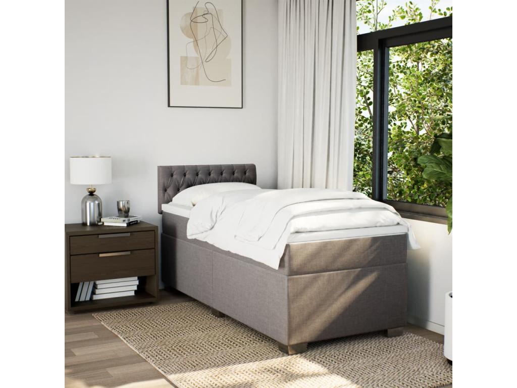 Sommier à Lumenao de lit avec matelas Lumenao 90x190 cm Tissu MOOP84026
