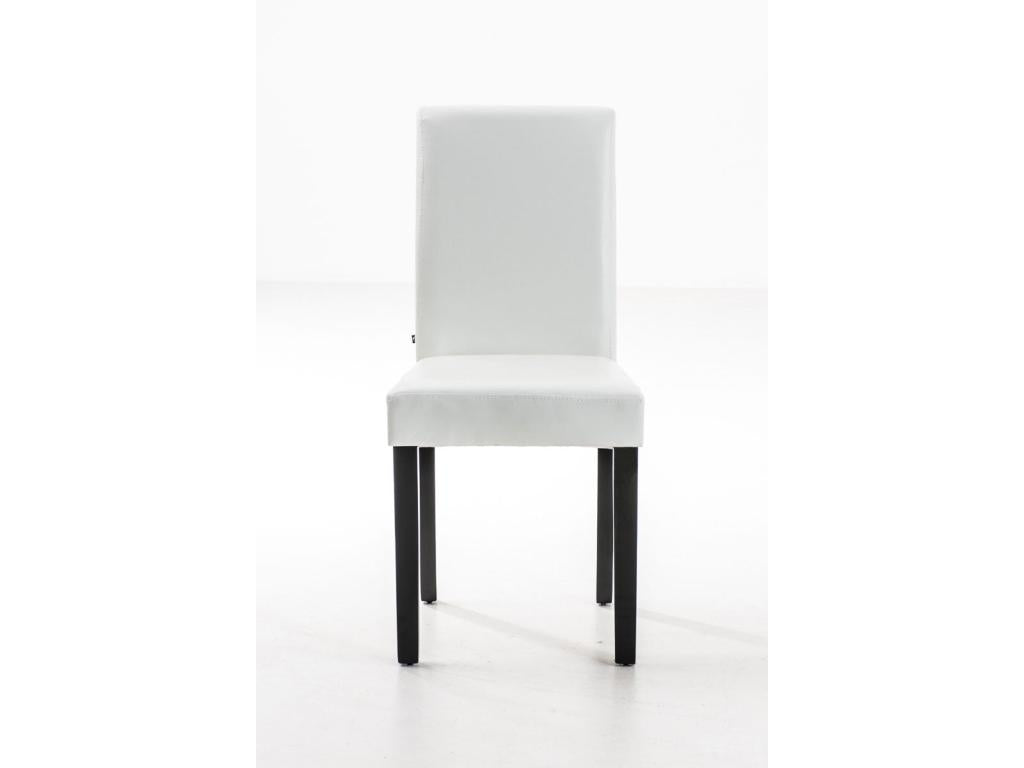 Chaise de salle à manger x1 design moderne en PVC blanc et pieds en bois marron 10 0002019 NCTS49369