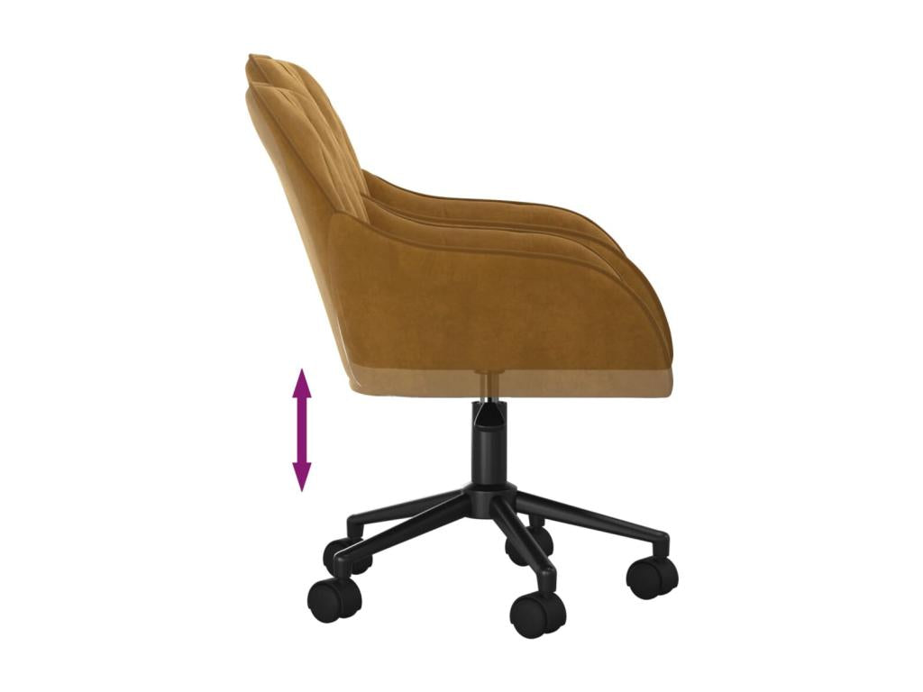 Chaise pivotante de bureau Marron Velours KVPA74786
