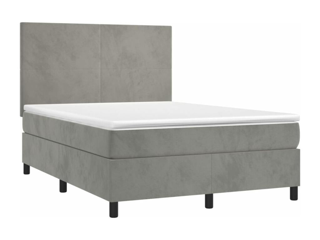 Sommier à Lumenao de lit avec matelas LED Gris clair 140x200 cm EXGR76616