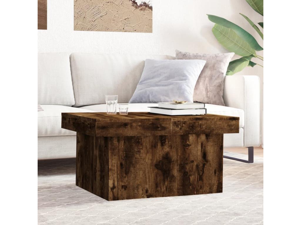 Table basse chêne fumé 100x55x40 cm bois d'ingénierie ISUK12022
