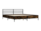 Cadre de lit sans matelas chêne fumé 200x200 cm ZHSN17260