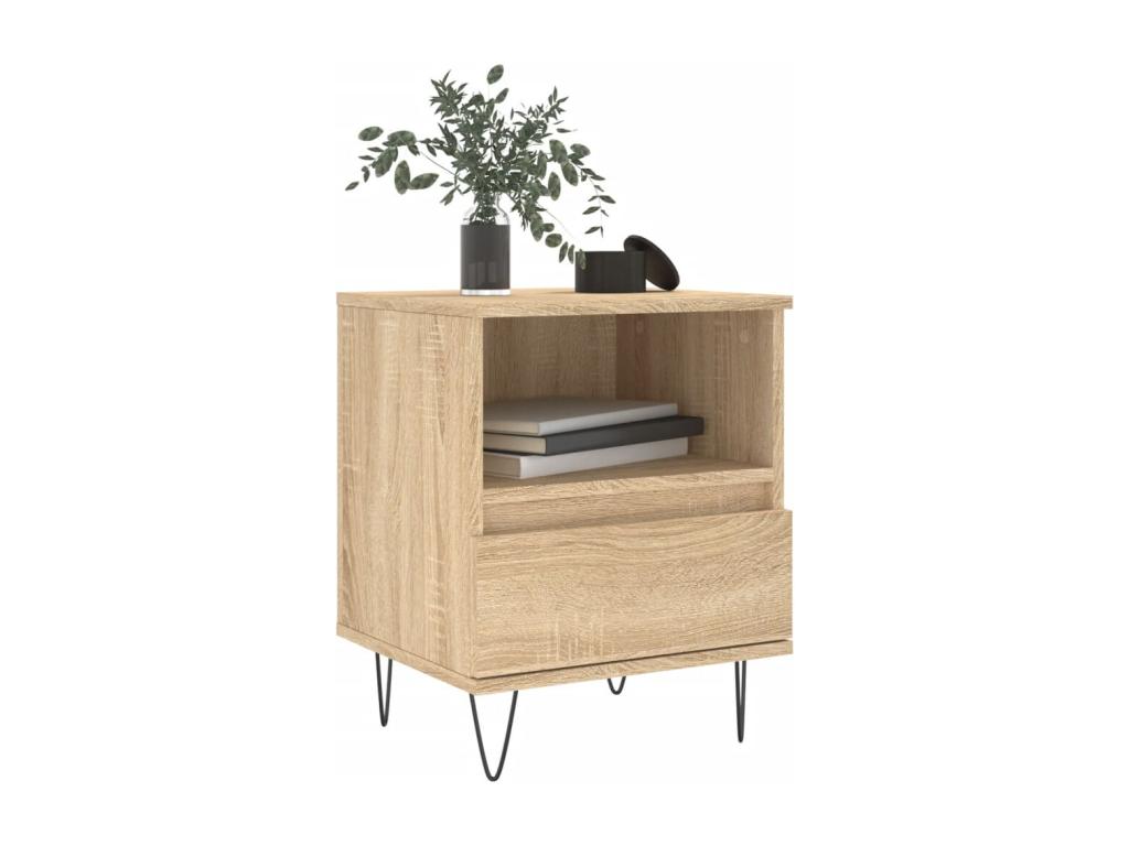 Ventoriq 2-piece oak bedside tables, 40x35x50 cm, engineered wood, NSDK64832