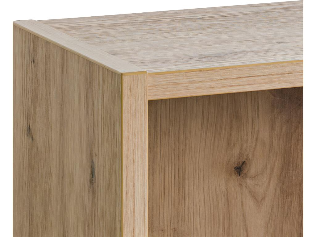 Lot de 3 étagères murales carrées décor chêne texturé - Boislis UVGQ08422