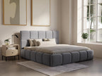 Storage bed 160x200 cm - Textured fabric - Grey - Boislis BTXW67855