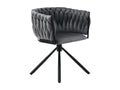 Set of 6 ergonomic 360° swivel chairs in velvet and metal, 46cm seat depth, Grey MTNQ72985