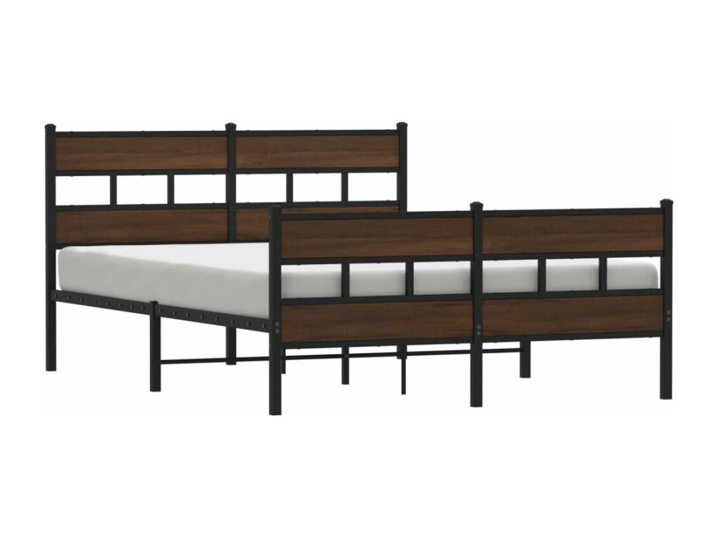 Cadre de lit en métal sans matelas chêne marron 160x200 cm PGBP12047