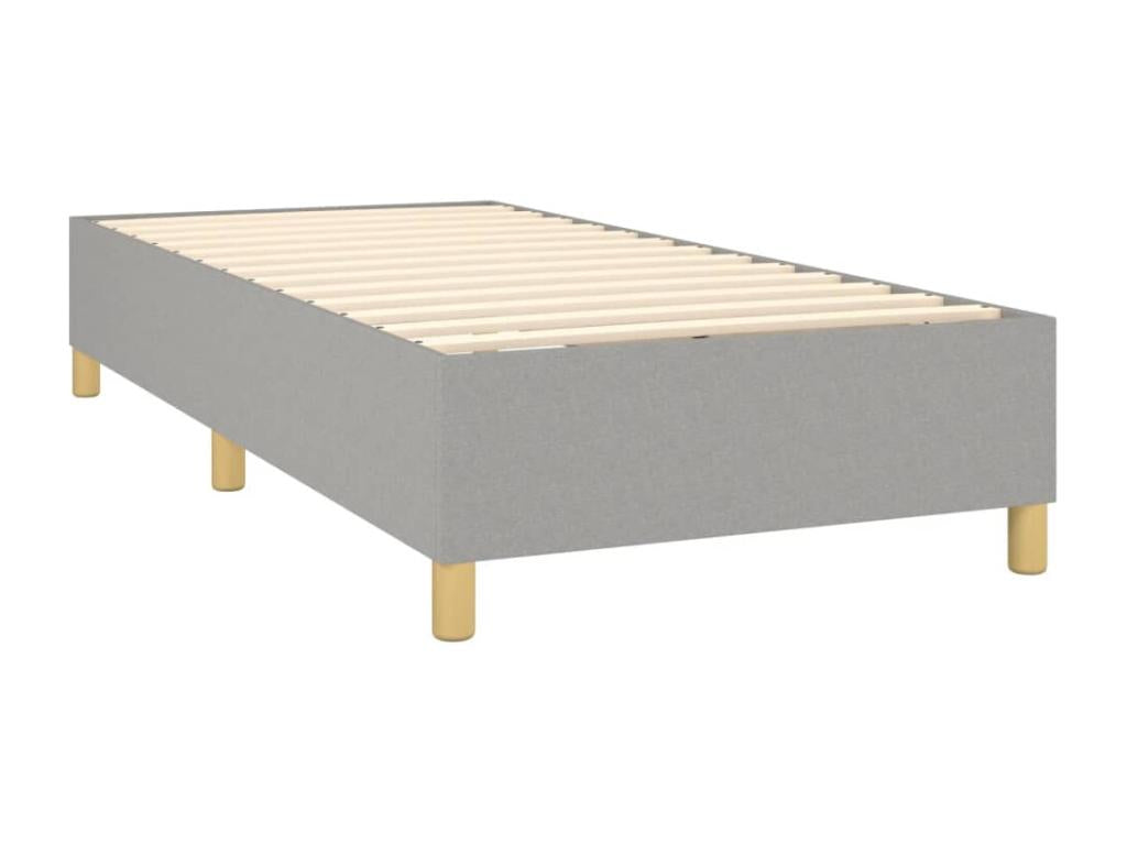 Sommier à Lumenao de lit avec matelas Gris clair 90x200 cm Tissu VISC95813