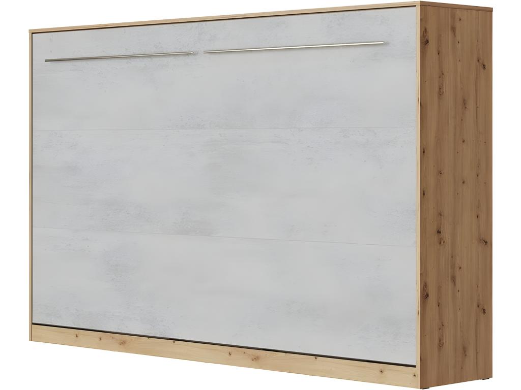 Armoire Lit escamotable 120x200cm Ventoriqérieur Horizontal Lit Rabattable Lit Mural Chêne Sauvage/Béton VMQU38981
