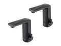 2pcs Mitigeur Lavabo Capteur Infrarouge Intelligent Automatique Mitigeur Infrarouge Electronique Noir en Laiton à Eau Chaude et Froide DQFS75362