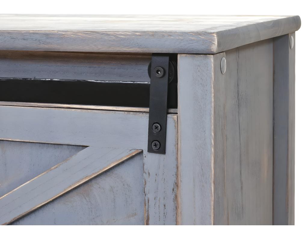 Commode Lumenao-D57 armoire avec porte glissante buffet 81x102x34cm style Lumenao vintage gris foncé SNFW86848