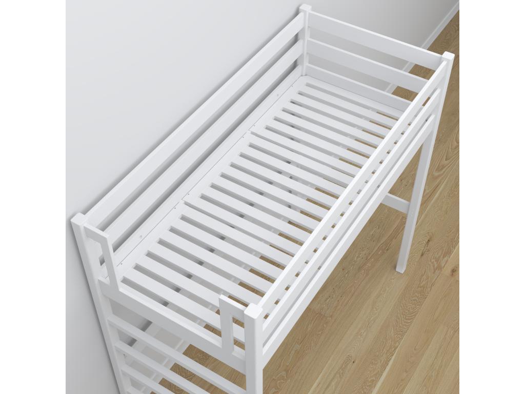 Lit mezzanine en bois - avec bureau N01 Blanc 120x200 CUBB17759