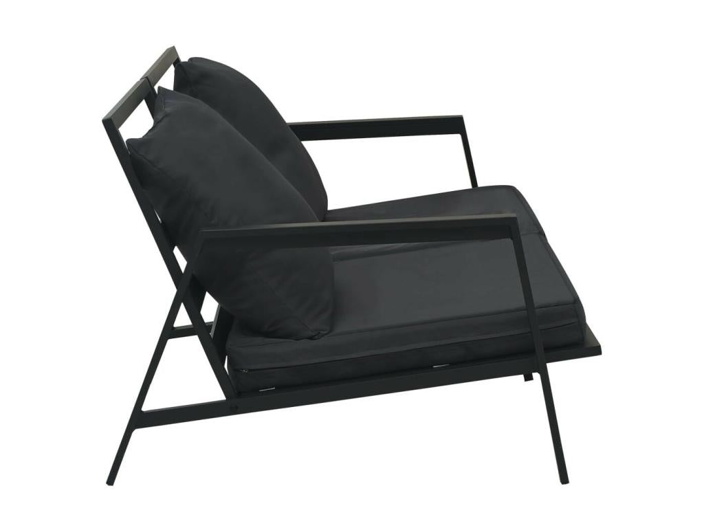 Salon de jardin 5 pcs avec coussins Aluminium Gris foncé TYCQ24682