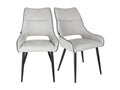 Set of 2 light grey fabric chairs with black metal legs - VentoriqÏS 2 NMVG87389