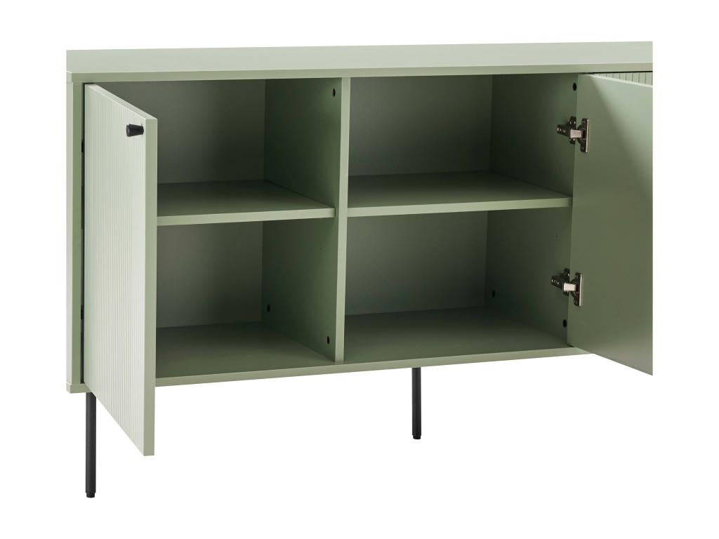 Buffet 2 portes et 3 tiroirs décor mélaminé 150 cm vert sauge HMMC55965