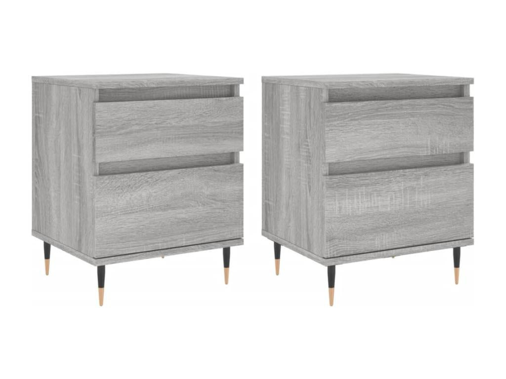 Lumenao bedside tables, 2 pcs, grey, 40x35x50 cm, engineered wood, MLJI34536