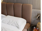 Lit rembourré avec rangement - 200x200 - lit double - velours - marron - Cloud UDLN63824