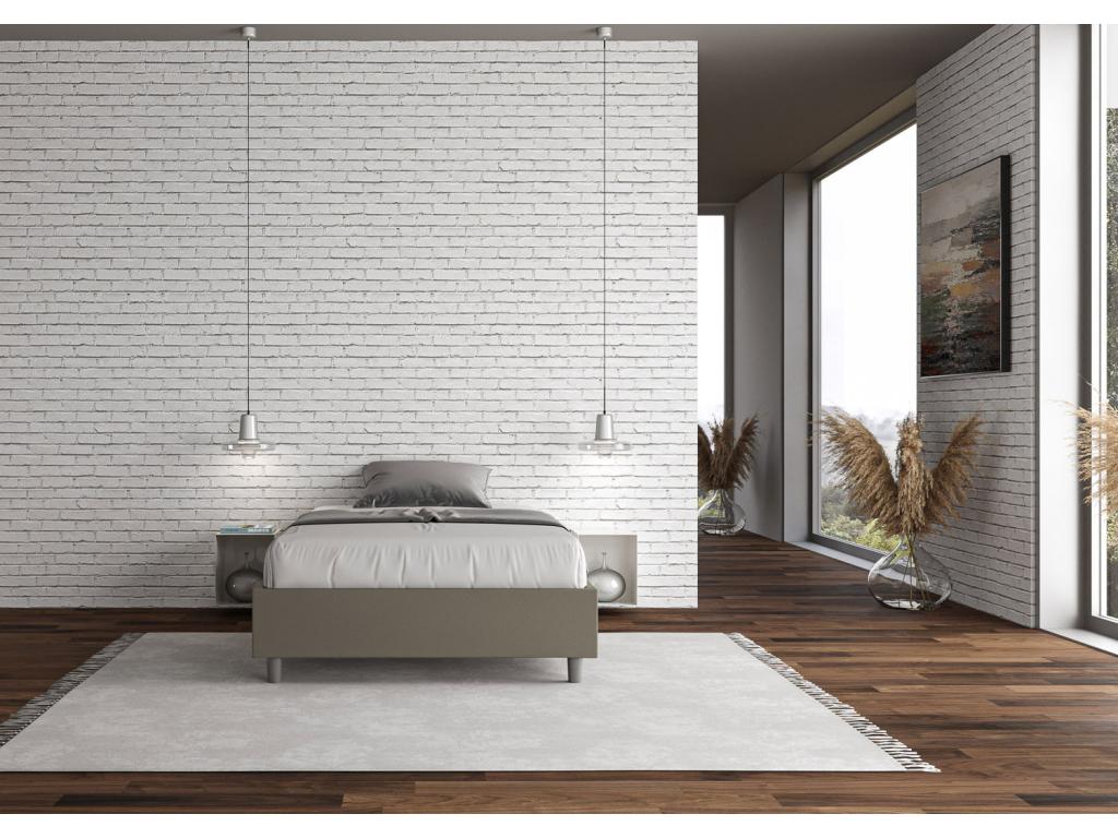 Lit coffre rembourrée 140x190 similicuir cappuccino Lumenao NFFT69914