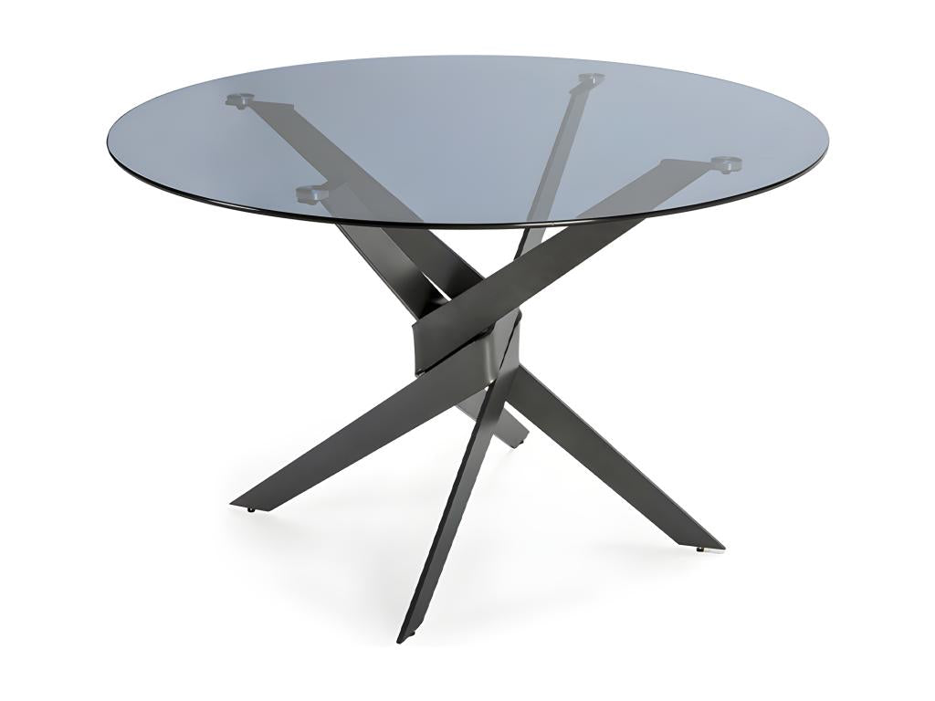 Lumenao - 4-Person Dining Table in Tempered Glass and Metal - Black TIOT27269