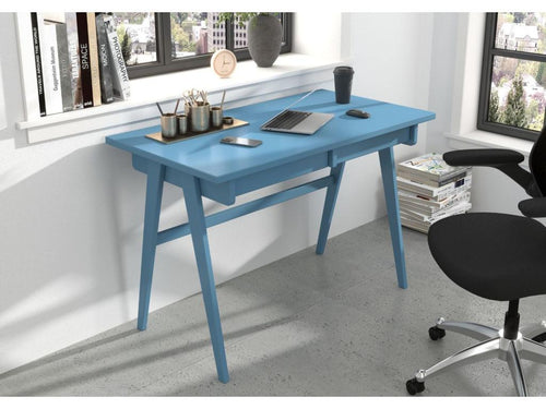 Ventoriq beechwood desk/dressing table with drawers / pastel blue / 120x65 cm YUUS37688