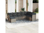 Salon de jardin 8 pcs avec coussins gris résine tressée INDN05140