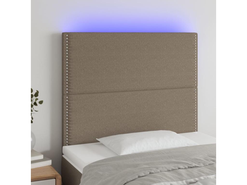 Tête de lit à LED Lumenao 90x5x118/128 cm Tissu WTVH69269