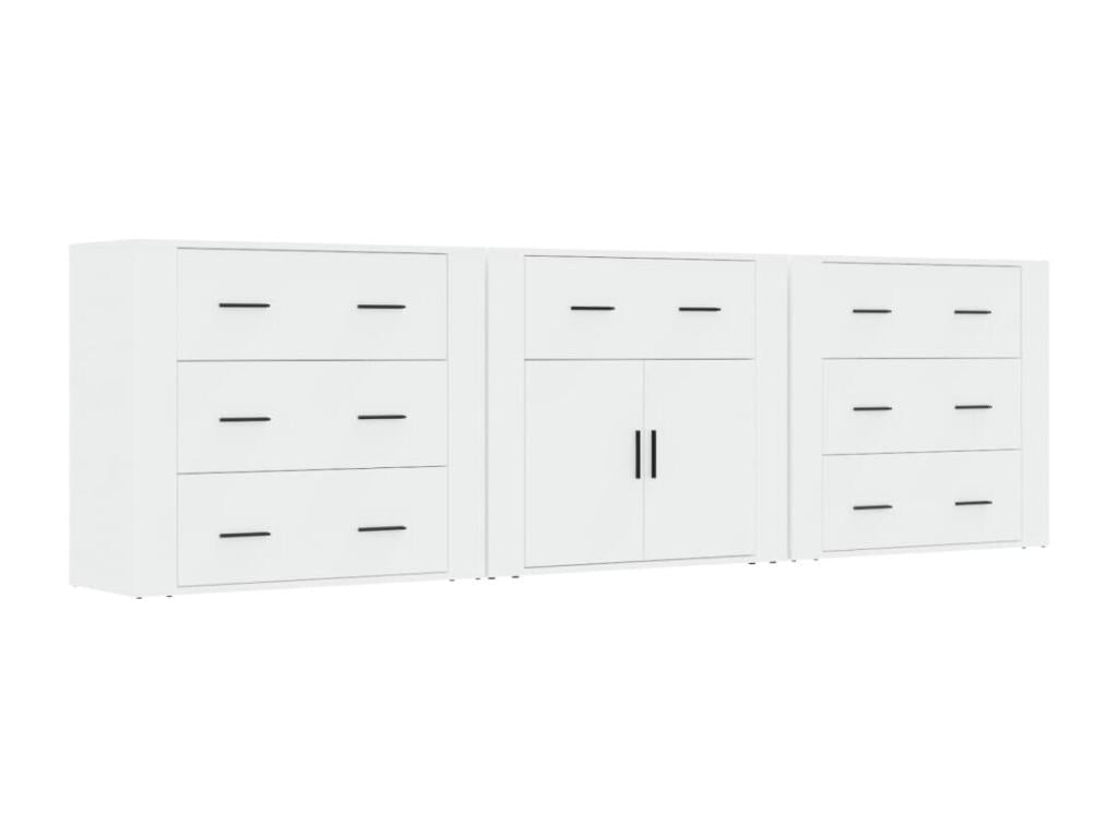 Buffets 3 pièces Blanc Bois d'ingénierie KFPP55129