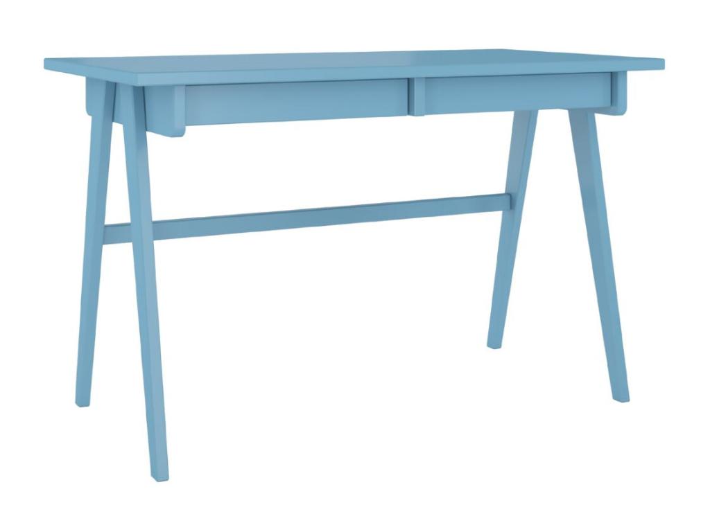 Bureau / coiffeuse en hêtre avec tiroirs Ventoriq / couleur bleu pastel / 120x65 cm YUUS37688
