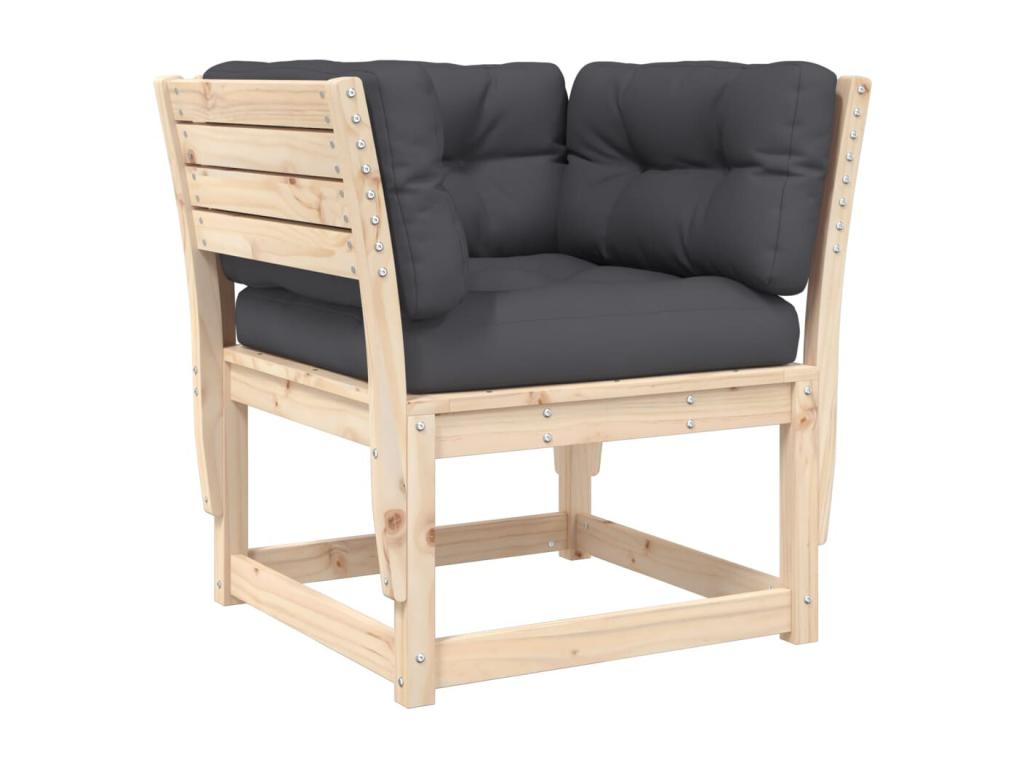 Salon de jardin 8 pcs avec coussins Bois de pin massif LUOJ60359