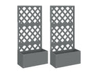 Jardinières en treillis 2 pcs Gris 65x33x135 Lumenao NOTN99797