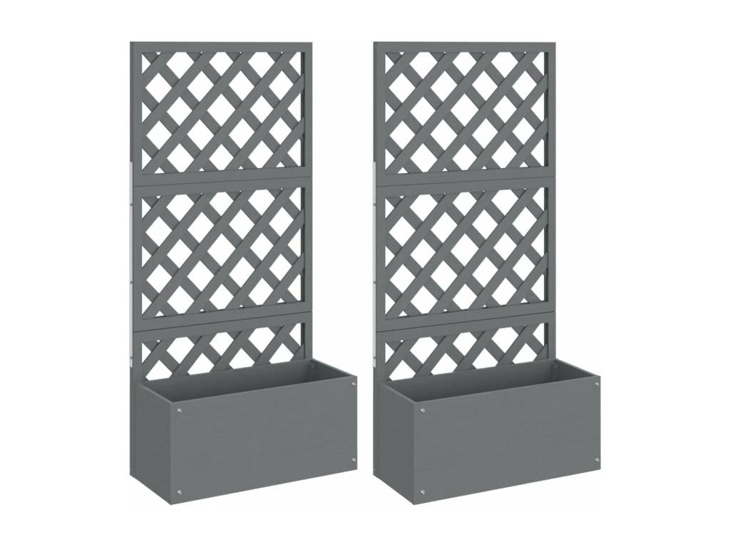 Jardinières en treillis 2 pcs Gris 65x33x135 Lumenao NOTN99797