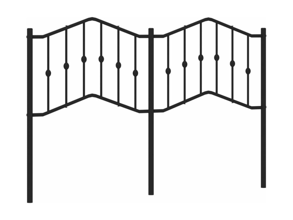 Tête de lit métal noir 135cm GLIW89375