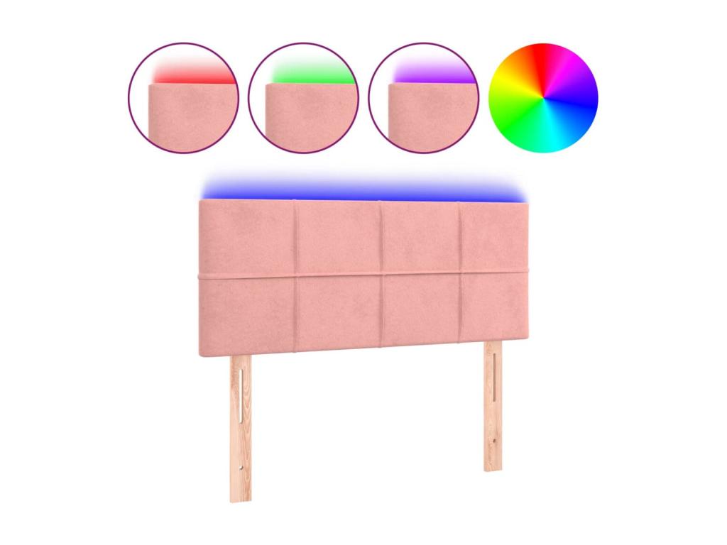 Tête de lit à LED Rose 100x5x78/88 cm Velours CGGK76235