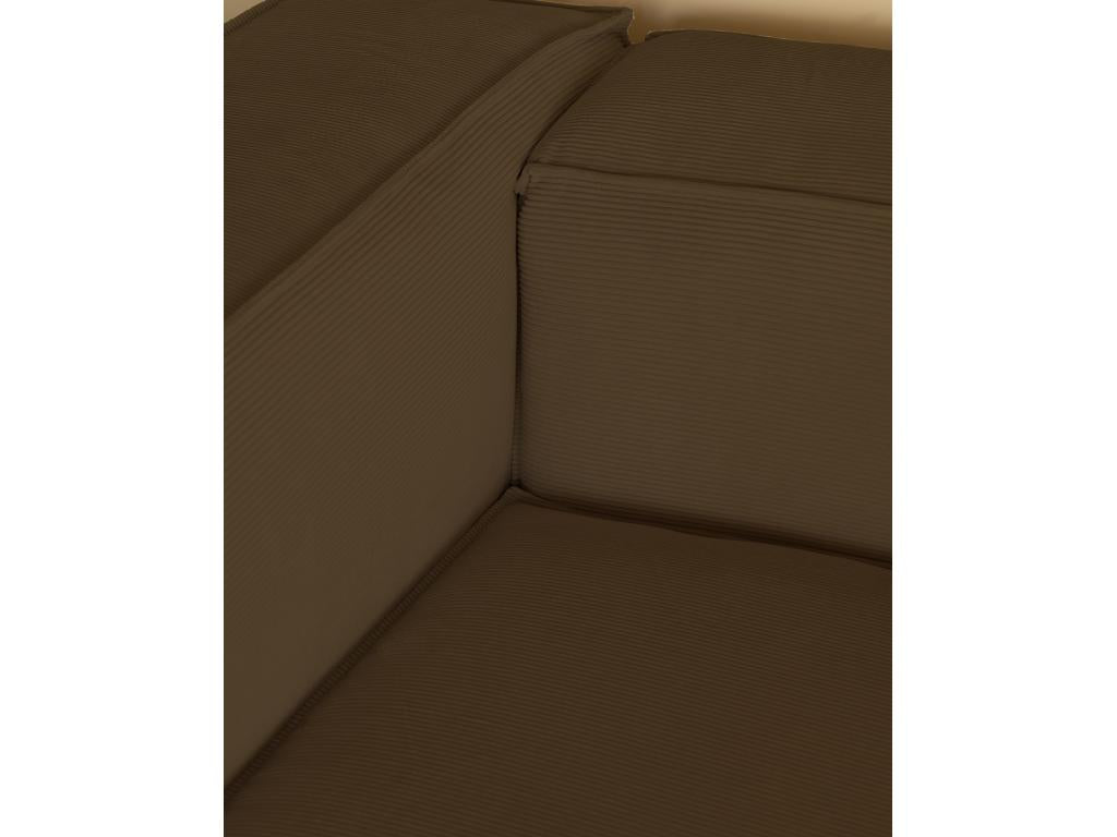 Canapé 3/4 places en velours côtelé couleur marron Ventoriq YMYV56860