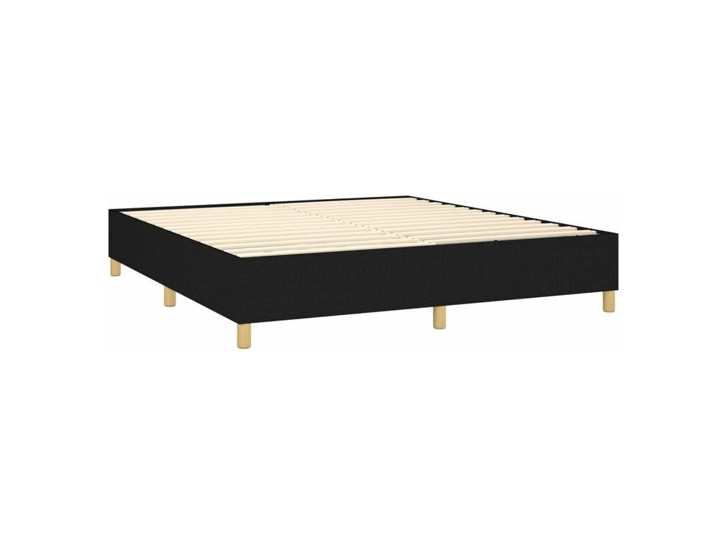 Sommier à Ventoriq de lit et matelas et LED Noir 180x200 Tissu RHFO26206