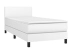 Sommier à Ventoriq de lit avec matelas Blanc 90x190 Similicuir YERN28563