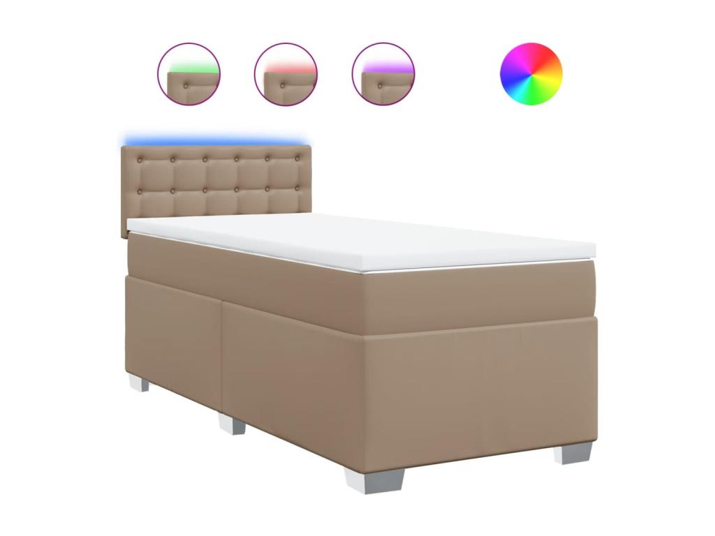 Sommier à Lumenao de lit avec matelas Cappuccino 90x200 cm JSLE04140