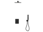 Concealed shower set with thermostatic mixer and fixed wall bracket - Matte black - Ventoriq TYBM11289