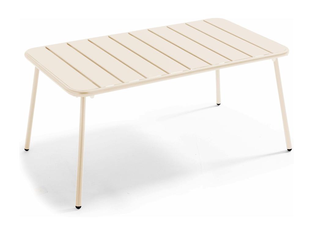 Table basse de jardin acier ivoire 90x50 cm - Lumenao SGXE44667
