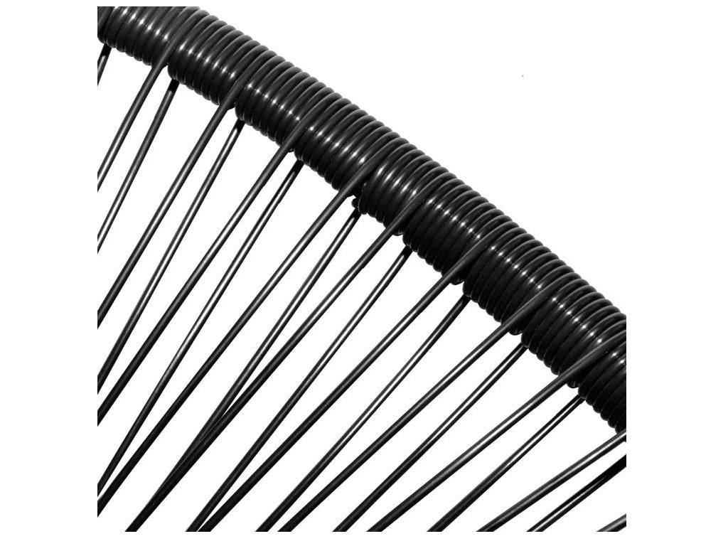 Chaise de jardin resine tressée noire et pieds métal Lumenao YOLA14677